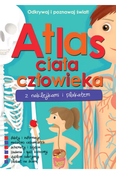 Atlas cia�a cz�owieka z naklejkami i plakatem