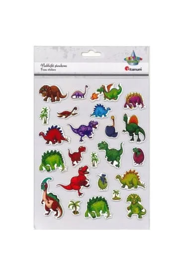 Titanum Naklejki 3D papierowe na piance dinozaury 24 szt.