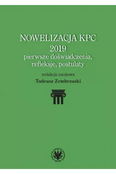 Nowelizacja KPC 2019 - pierwsze do�wiadczenia, refleksje i postulaty