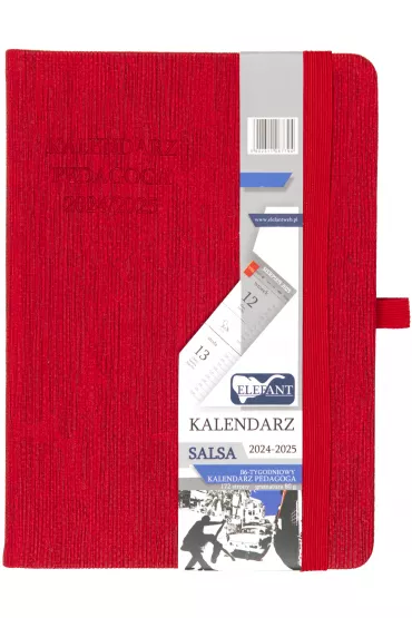 Kalendarz pedagoga 2024/25 B6 tygodniowy Salsa czerwony