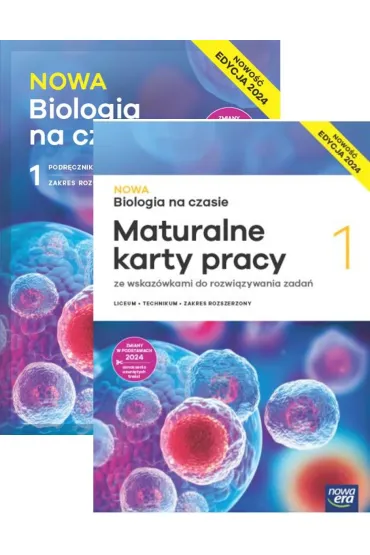 Pakiet NOWA Biologia na czasie 1. Podr�cznik i maturalne karty pracy dla liceum og�lnokszta�c�cego i technikum. Zakres rozszerzony. Edycja 2024 - Barbara Januszewska-Hasiec, Marek Guzik, Ryszard Kozik, W�adys�aw Zamachowski, Anna Tyc, Renata Stencel, Renata Matuszewska, Agnieszka Krotke