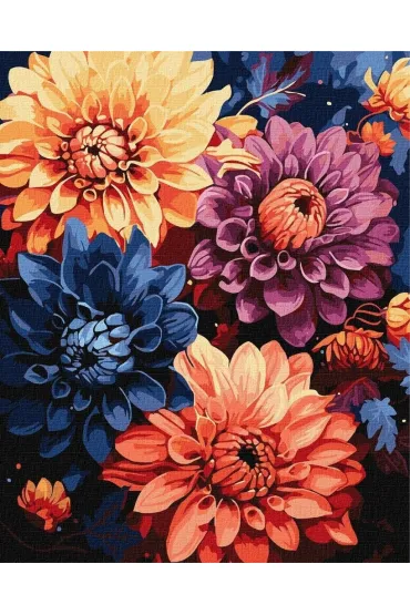 Ideyka Malowanie po numerach - Kolorowe dalie 40x50cm
