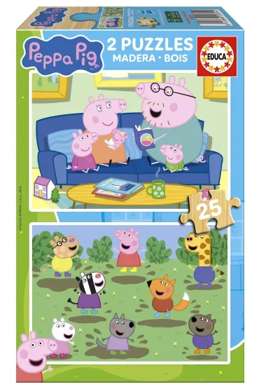 Puzzle drewniane 2x25 �winka Peppa 113784 Educa