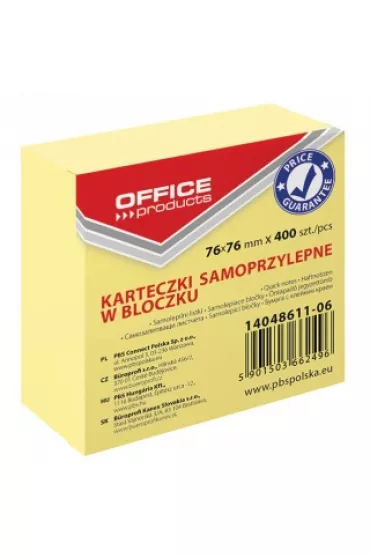 Notes samoprzylepny Office Products 76x76 (14048611-06)400k.jasno-��ty pastel