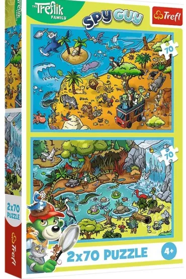 Puzzle 2x70 el. Trefliki w Krainie Zwierz�t
