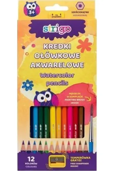 Strigo Kredki o��wkowe akwarelowe 12 szt.