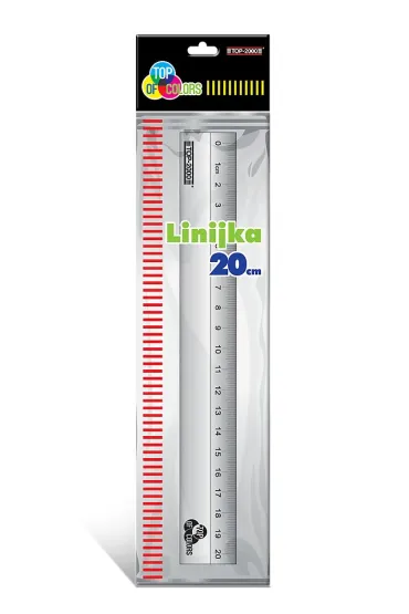 Top-2000 Linijka aluminiowa szara 20 cm