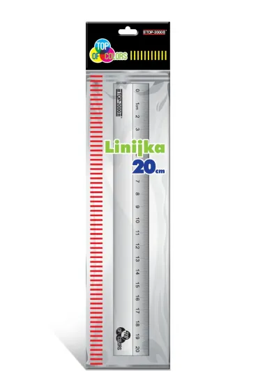 Top-2000 Linijka aluminiowa szara 20 cm