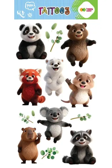 Tatua�e zmywalne Lovely Bears HAPPY COLOR