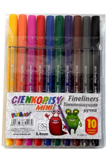 Titanum Cienkopisy Mini 10 kolor�w