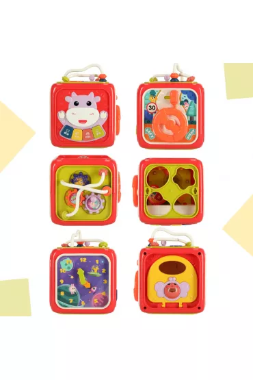 Sorter uk�adanka kostka sensoryczna klocki edukacyjne Montessori 6w1