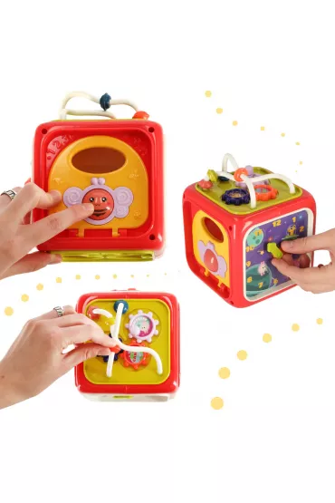 Sorter uk�adanka kostka sensoryczna klocki edukacyjne Montessori 6w1