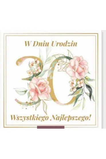 Art Nuvo Karnet kwadrat 30 urodziny damskie CK-01
