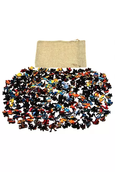 Puzzle drewniane kolorowe - Ptak Eureka 3D
