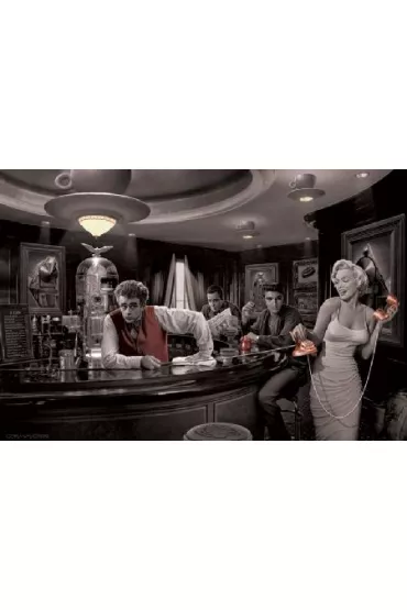Marilyn Monroe, James Dean i Elvis Presley - Java Dreams by Chris Consani - plakat 91,5x61 cm