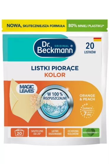 Dr. Beckmann Magic Leaves Listki do prania Kolor Orange&Peach 20 szt.