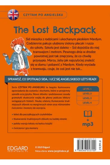 EDGARD. Angielski. Czytam po angielsku. The Lost Backpack. Level 1 + MP3 - Bulent Akman
