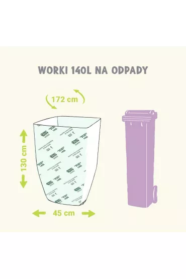 Greenaware Kompostowalne worki na odpady spo�ywcze, 140 L 3 szt.