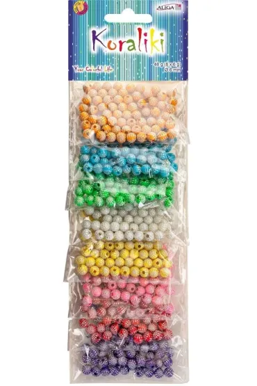 Aliga Koraliki plastikowe 6mm 8 kolor�w x 6g
