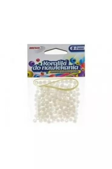 Brewis Koraliki do nawlekania + sznurek bia�e 6mm, 16g