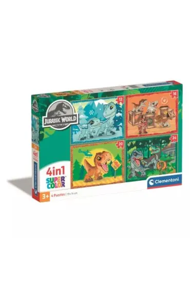 Puzzle 4w1 - SuperColor. Jurrasic World (12+16+20+24 el.) Clementoni