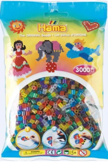 Midi koraliki p�przezroczyste 3000szt Hama