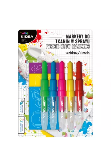 Derform Markery do tkanin w sprayu z szablonami zwierzaki 5 szt.