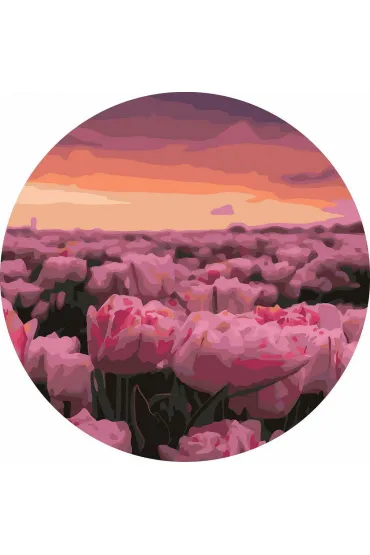 Twoje Hobby Malowanie po numerach okr�g�e - Pole tulipan�w 40cm