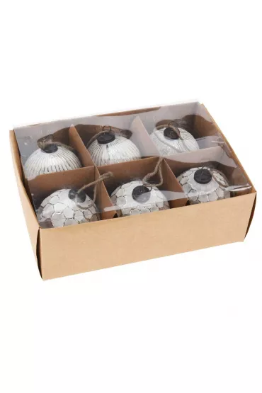 H&S Decoration Bombki Vintage 10 cm 6 szt.
