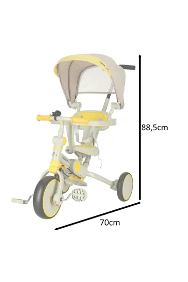Rowerek tr�jko�owy TRIKE FIX V4 ��to-szary z daszkiem