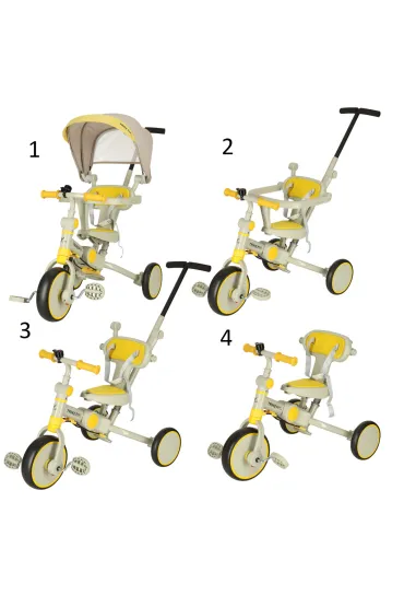 Rowerek tr�jko�owy TRIKE FIX V4 ��to-szary z daszkiem