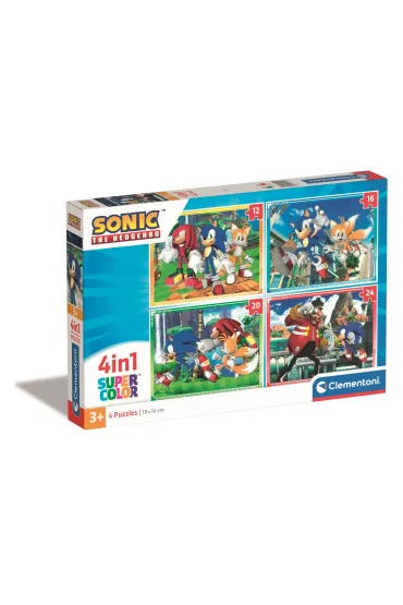 Puzzle 4w1 - SuperColor. Sonic (12+16+20+24 el.) Clementoni