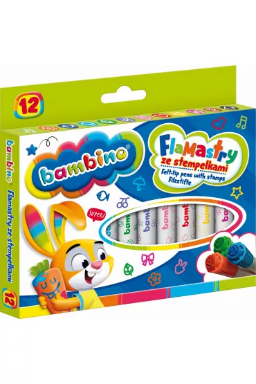 St. Majewski Flamastry Bambino ze stempelkami 12 szt.