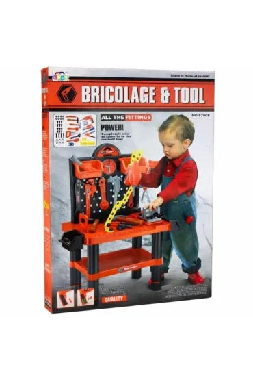Stolik majsterkowicza z akcesoriami 70cm LeanToys