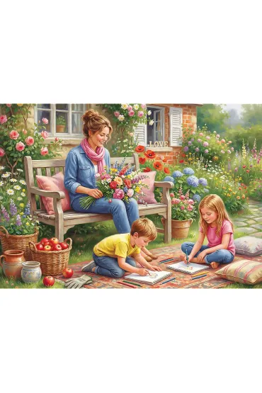 Puzzle 1000 Mother's Day: Rodzina w ogrodzie TREFL