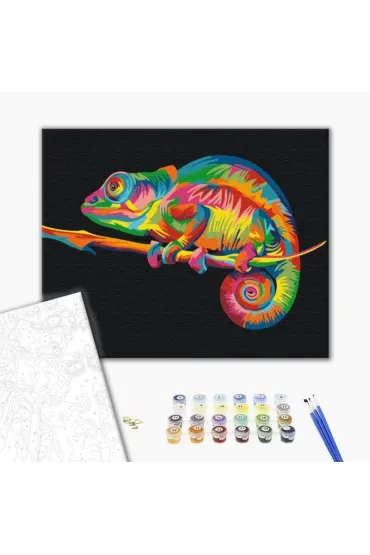 Brushme Malowanie po numerach - T�czowy Kameleon 40x50cm