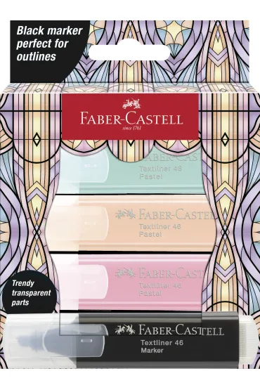 Faber-Castell Zakre�lacz Glassy 4 kolory pastel + czarny