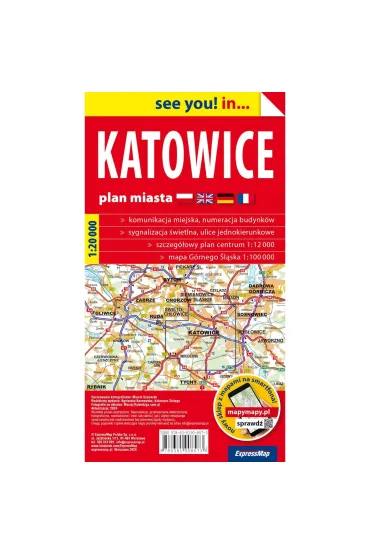 Katowice plan miasta 1:20 000 papier 2024