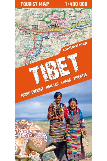 Tybet. Mount Everest, Nam tso, Lhasa, Shigatse - mapa po�udniowej cz�ci Tybetu 1:400 000