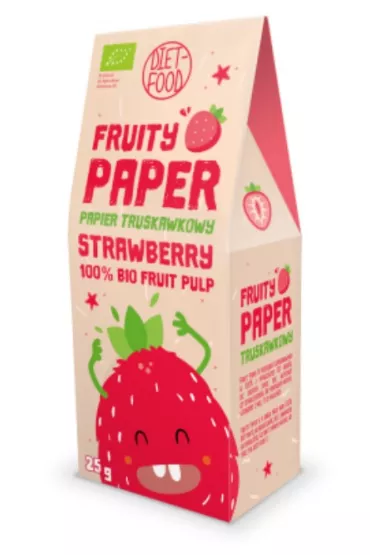 Diet-Food Papier owocowy - truskawka 100% 25 g Bio