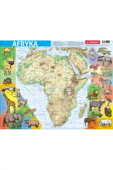 Puzzle ramkowe 72 el. Afryka mapa fizyczna Demart