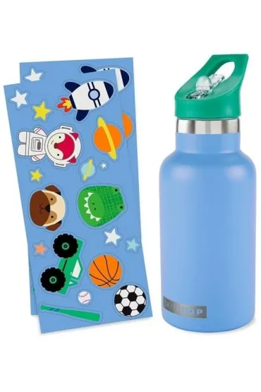 Skip Hop Butelka termiczna z naklejkami niebieska 380 ml