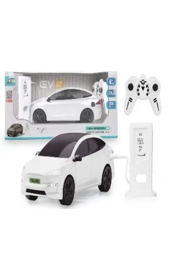 Auto RC ze stacj� do �adowania bia�e Artyk