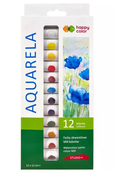 Happy Color Farba akwarelowa 12 kolor�w x 12 ml