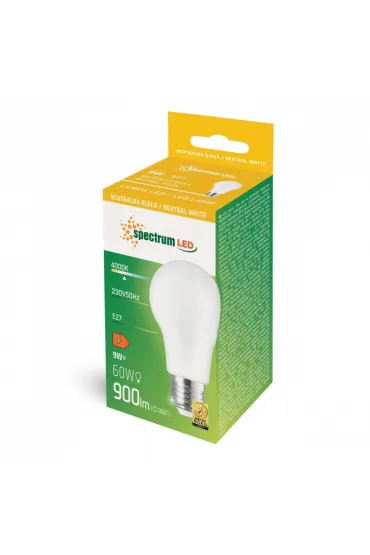 Spectrum Led �ar�wka Spectrum E27 GLS LED 9W n-b (woj14611_9W)