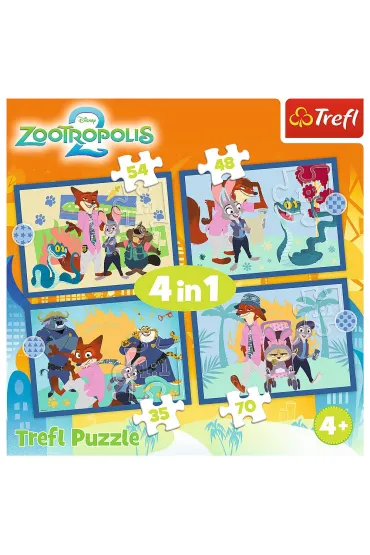 Puzzle 4w1 Zootopia przygody TREFL 34677  TR