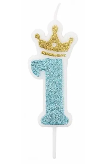 �wieczka 1 niebieska 6,8cm PARTY GO