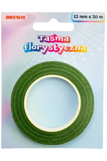 Ta�ma florystyczna zielona 12mmx20m Brewis