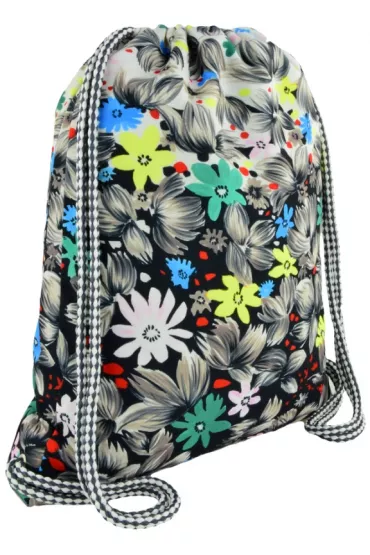St. Majewski Plecak na sznurkach Flowers Black