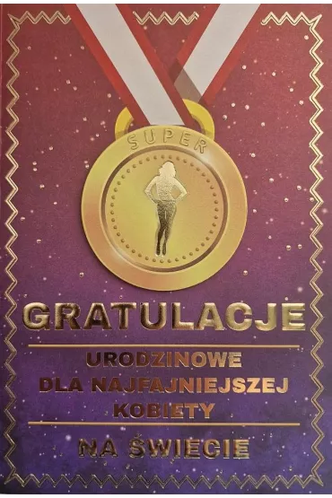 Yeku Karnet Urodziny medal damskie